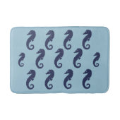 Bath Mat - Sea Horses (Navy Blue) on Blue Badematte (Vorderseite)