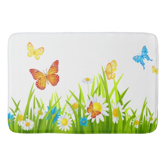 Bath Mat/Spring Butterfly und Blume Badematte (Vorderseite)