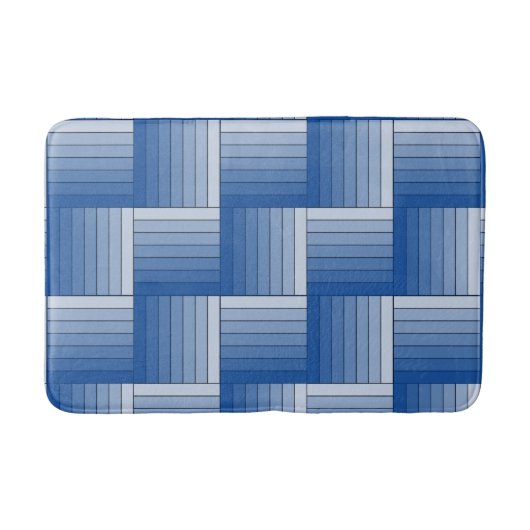 Bath Mat - Tiles of Blue Ombre Streifen Badematte (Vorderseite)