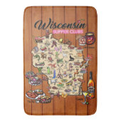 Bath Mat - Wisconsin Supper Club Karte Badematte (Vorderseite Vertikal)