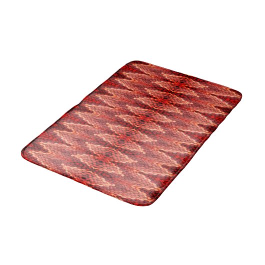 Bath Mat - Woven Muster in den Schatten der Roten Badematte (Schrägansicht)