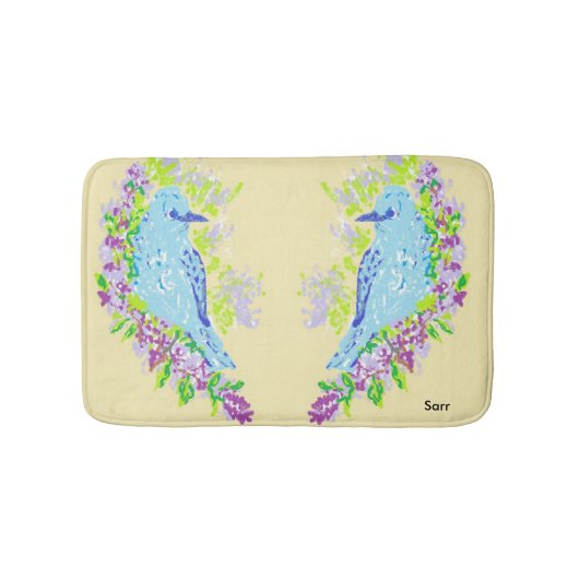 Bath Mats/ Blaue Vögel Badematte (Vorderseite)
