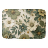 Bath Mats & Rugs green flowers pattern  Badematte (Vorderseite)