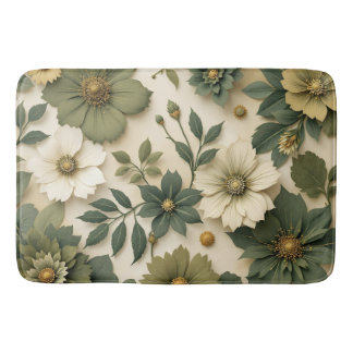 Bath Mats & Rugs green flowers pattern Badematte