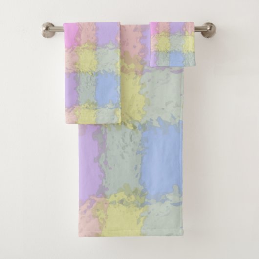 Bath Set Multicolor Pastell Kariert (Insitu)