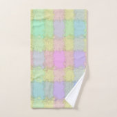 Bath Set Multicolor Pastell Kariert (Handtuch)