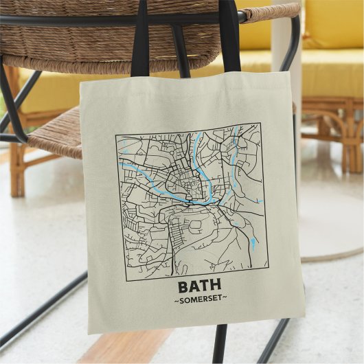Bath, Somerset City Map Tote Bag Tragetasche