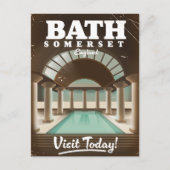 Bath Somerset England Reiseplakat Einladungspostkarte (Vorderseite)