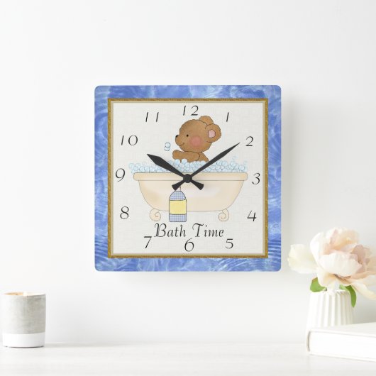Bath Time Beer Clock Quadratische Wanduhr (Zuhause)