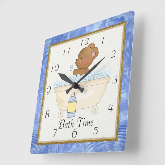 Bath Time Beer Clock Quadratische Wanduhr (Winkel)