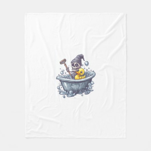 Bath Time Bones - Niedlicher Funny Skull in der Tu Fleecedecke (Vorderseite)