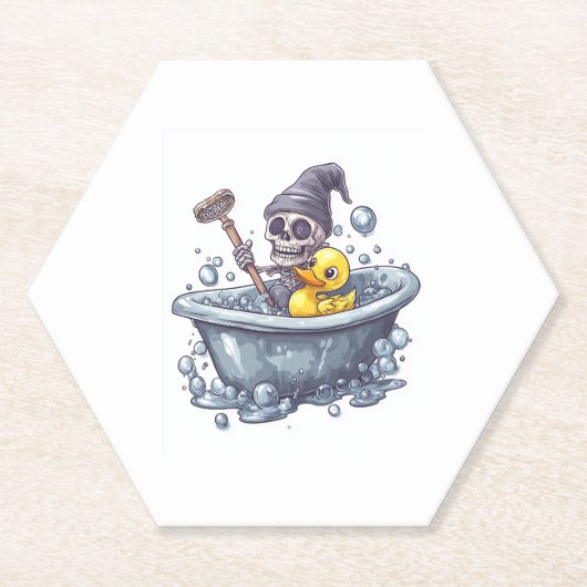 Bath Time Bones - Niedlicher Funny Skull in der Tu Untersetzer (Vorderseite)