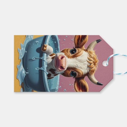 Bath-time Buddies Tiere in einem Bad Geschenkanhänger (Vorderseite (Horizontal))