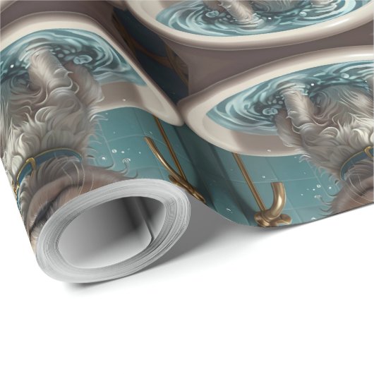 Bath-time Buddies Tiere in einem Bad Geschenkpapier (Rolleneckpunkt)