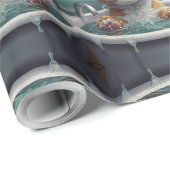 Bath-time Buddies Tiere in einem Bad Geschenkpapier (Rolleneckpunkt)