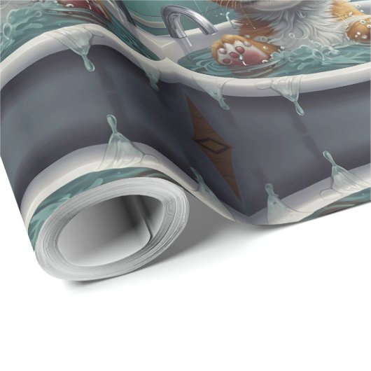 Bath-time Buddies Tiere in einem Bad Geschenkpapier (Rolleneckpunkt)