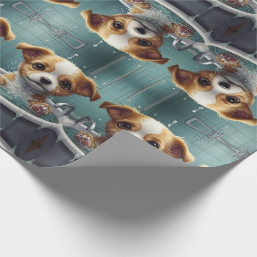 Bath-time Buddies Tiere in einem Bad Geschenkpapier (Ecke)