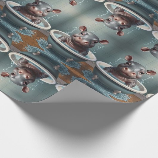 Bath-time Buddies Tiere in einem Bad Geschenkpapier (Ecke)