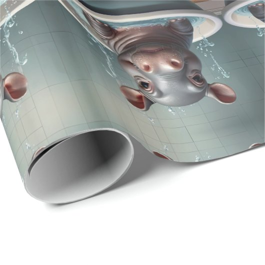 Bath-time Buddies Tiere in einem Bad Geschenkpapier (Rolleneckpunkt)