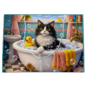 Bath Time , Cat  Große Geschenktüte (Vorderseite)