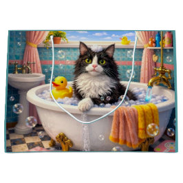 Bath Time , Cat  Große Geschenktüte