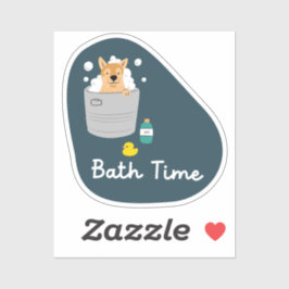 "Bath Time" Erinnerung und Aqua Aufkleber