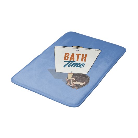 Bath Time Funny Igel Picket Cartoon signieren Badematte (Schrägansicht)