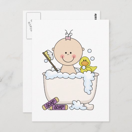 Bath Time Girl Tshirts und Geschenke Postkarte (Vorne/Hinten)