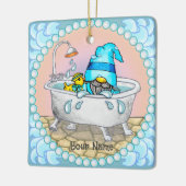 Bath Time Gnome Keramikornament (Links)