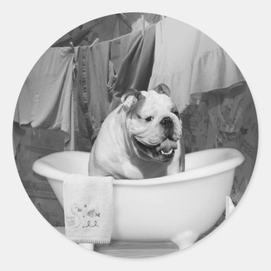 Bath Time großer Kerl Runder Aufkleber (Vorderseite)