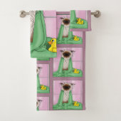 Bath Time Siamese Cat Badhandtuch Set (Insitu)