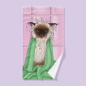 Bath Time Siamese Cat Badhandtuch Set (Handtuch)