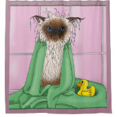 Bath Time Siamese Cat Duschvorhang (Vorderseite)