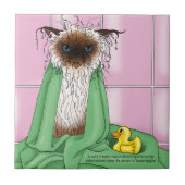 Bath Time Siamese Cat Fliese (Vorderseite)