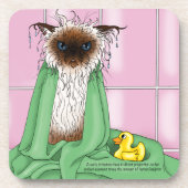 Bath Time Siamese Cat Untersetzer (Vorderseite)