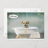Bath Time Welpe Postkarte (Vorne/Hinten)