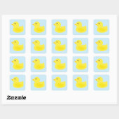 Bath Time Yellow Duck Quadratischer Aufkleber (Blatt)