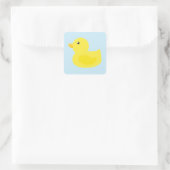 Bath Time Yellow Duck Quadratischer Aufkleber (Tasche)