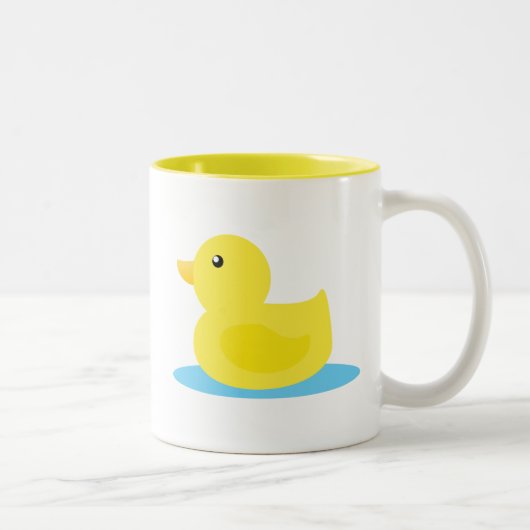 Bath Time Yellow Duck Zweifarbige Tasse (Rechts)