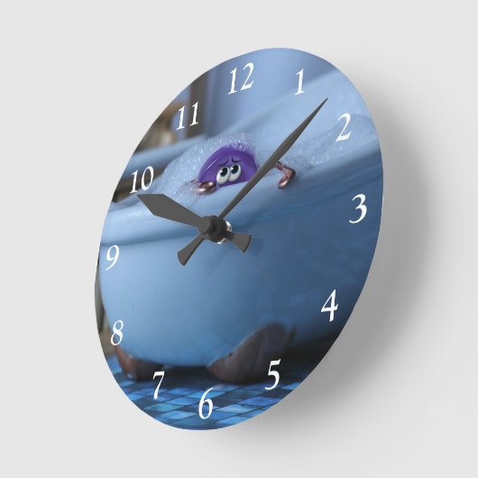 Bath time's over runde wanduhr (Winkel)