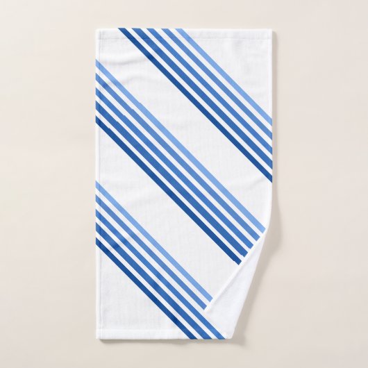 Bath Towel Set - Blue lines in Five Shades (Handtuch)