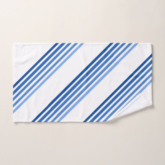 Bath Towel Set - Blue lines in Five Shades (Handtuch)
