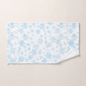 Bath Towels Blue Snowflakes Falling On White Badhandtuch Set (Handtuch)