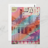 Bath Travel Print England Geschenk Vintage Postkar Postkarte (Vorne/Hinten)