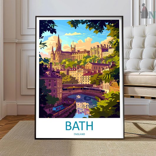 Bath Travel Print Wall Art Bath Wall Hanging Home  Poster