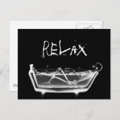 Bath Tub X-Ray Skeleton Black & White Postkarte (Vorne/Hinten)