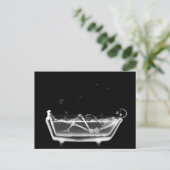 Bath Tub X-Ray Skeleton Black & White Postkarte (Stehend Vorderseite)