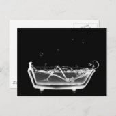 Bath Tub X-Ray Skeleton Black & White Postkarte (Vorne/Hinten)