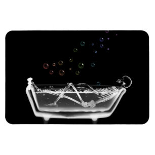 Bath Tub X-Ray Skelett - Regenbogenblasen Magnet