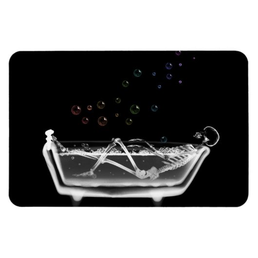 Bath Tub X-Ray Skelett - Regenbogenblasen Magnet (Horizontal)